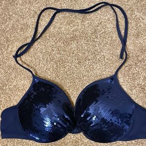 Victoria Secret Pink bikini top, sequins blue